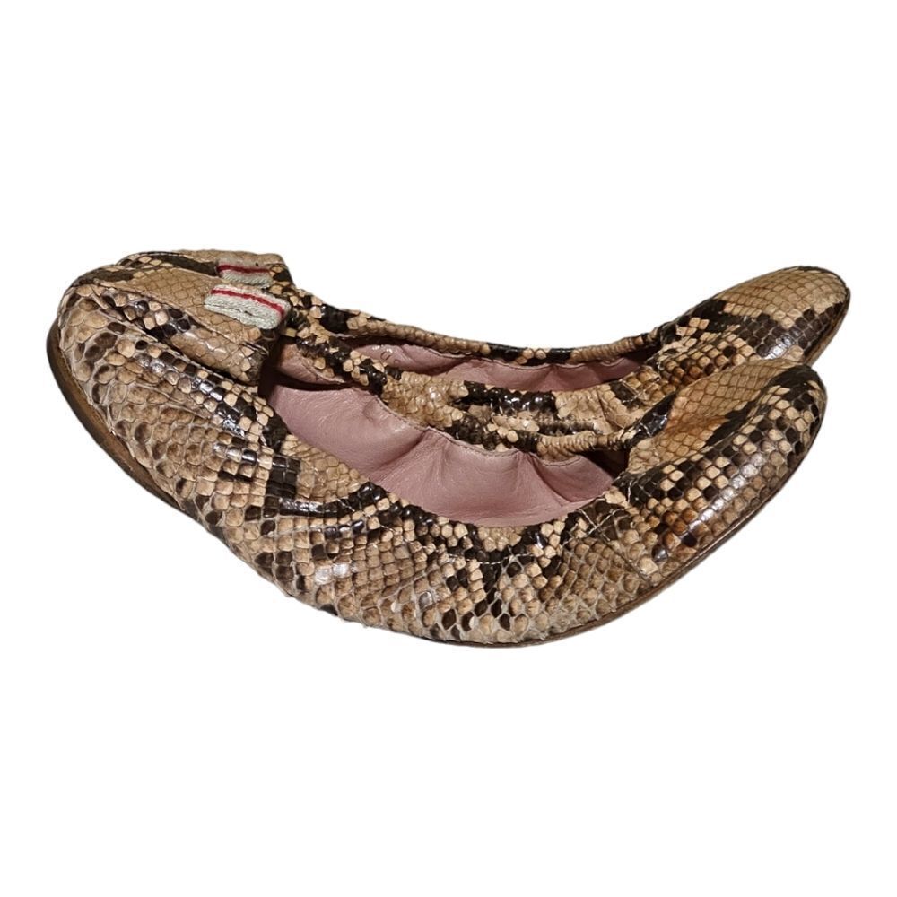 GUCCI Snakeskin Ballerina Flats- Size 37G